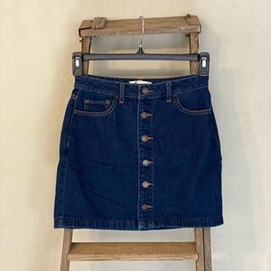 Hollister high rise button up denim skirt | Rinse